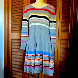 Anthropologie MOTH Luca striped long sleeve sweater dress L Large